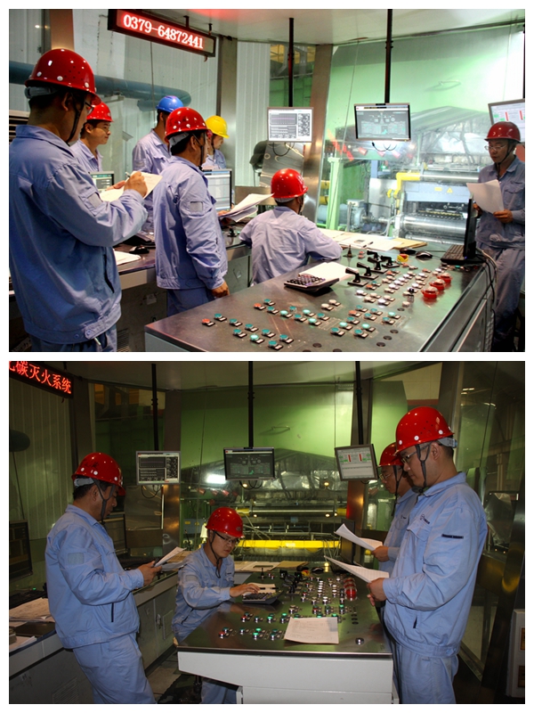 公司工會(huì )組織的金屬軋制工技術(shù)比武實(shí)操現場(chǎng)