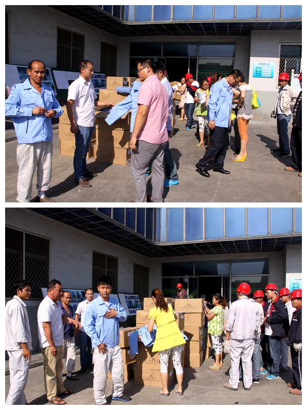 新式工作服發(fā)放現場(chǎng)